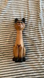 Chat en bois plein, hauteur 38 cm, un peu abîmé aux oreilles, Maison & Meubles, Utilisé