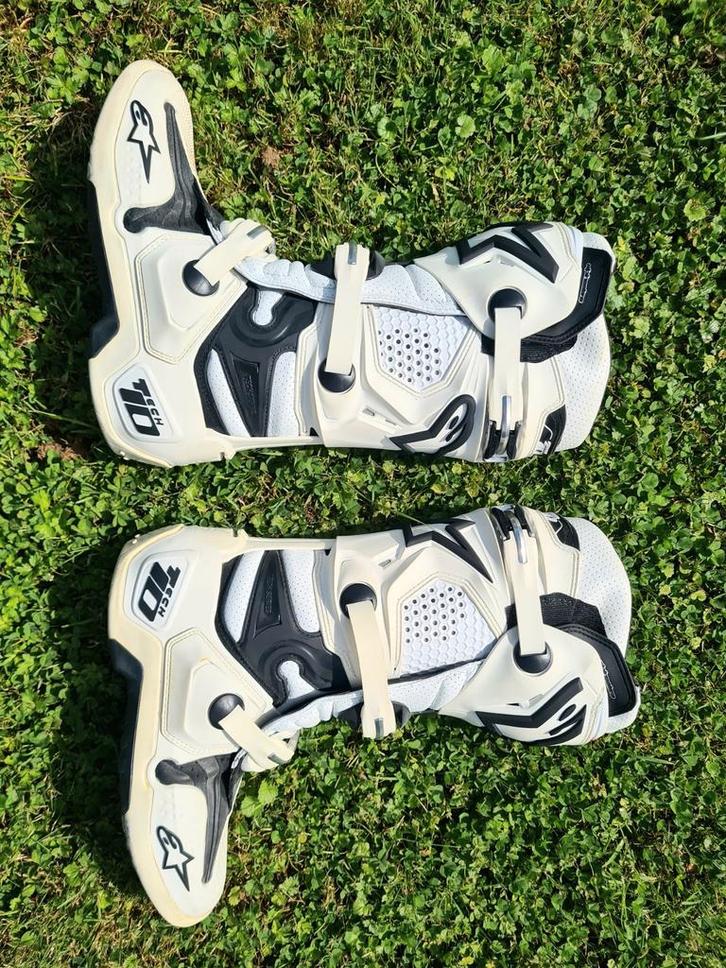 Alpinestars TECH10 White T43 cross / quad / Supermotard, Motoren, Kleding | Motorkleding, Laarzen, Nieuw zonder kaartje, Ophalen