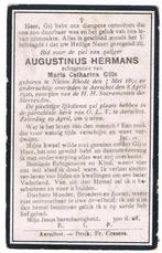 Bp. Hermans Augustinus. ° Nieuw-Rhode 1892 † Aerschot 1920, Verzamelen, Bidprentjes en Rouwkaarten, Ophalen of Verzenden, Bidprentje