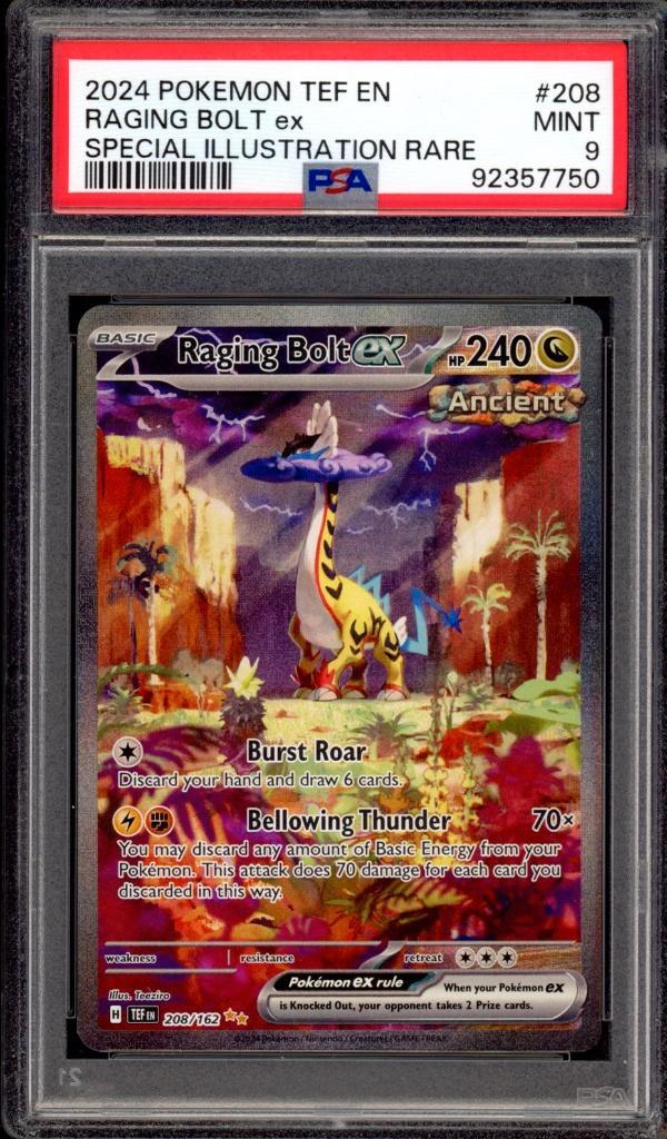 Raging Bolt ex [SIR] PSA 9 -208/162 -Forces temporelles 2024, Hobby & Loisirs créatifs, Jeux de cartes à collectionner | Pokémon