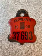 Fietsplaat 1908 Antwerpen, Verzamelen, Ophalen of Verzenden, Zo goed als nieuw