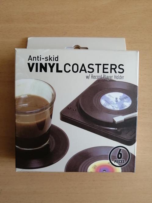6 dessous de verre rétro vinyle avec support tourne disque, Huis en Inrichting, Woonaccessoires | Onderzetters, Ophalen of Verzenden