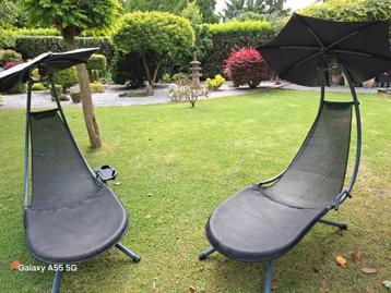 2 ligstoelen voor in de tuin, Tuin en Terras, Ligbedden, Ophalen, Gebruikt