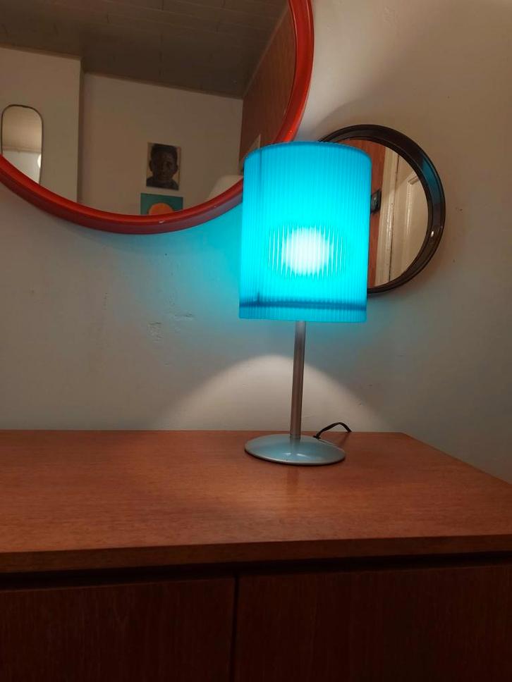 Azuurblauwe tafellamp, 2000, Maison & Meubles, Lampes | Lustres, Comme neuf, Enlèvement