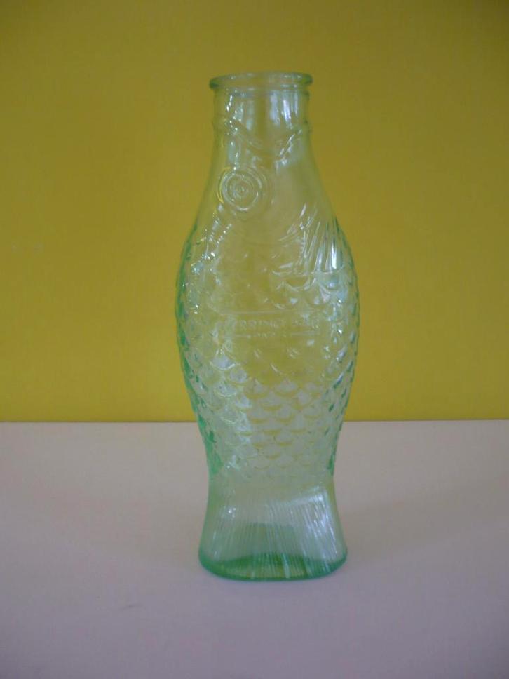 knappe groene Karaf Serax Fish & Fish fles glas, Antiek en Kunst, Antiek | Glaswerk en Kristal, Ophalen of Verzenden