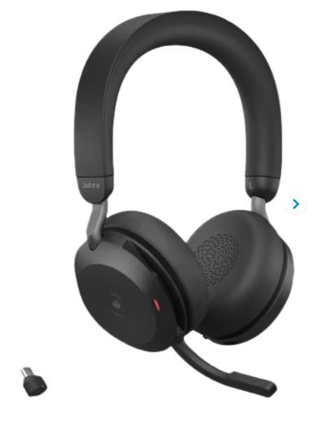 Jabra Evolve2 75 USB C MS Draadloze Office Headset, Computers en Software, Headsets, Zo goed als nieuw, Over-ear, Draadloos, Inklapbare microfoon