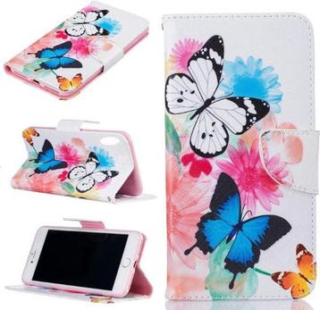 Apple Iphone XS Max Bookcase hoesje - Bloemen vlinders