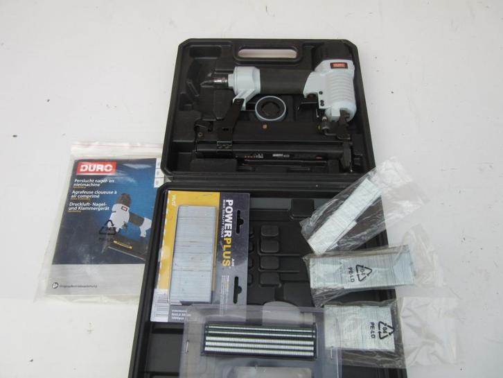 perslucht nietmachine DURO + luchtslanghaspel 20m, Hobby en Vrije tijd, Knutselen, Zo goed als nieuw, Gereedschap of Accessoires