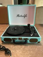 Retrolife vintage suitcase record player, Audio, Tv en Foto, Platenspelers, Ophalen, Zo goed als nieuw, Platenspeler
