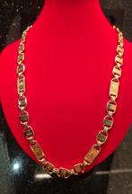14karaat verguld goud 14mm breed ketting Nieuw!, Enlèvement ou Envoi, Or, Or