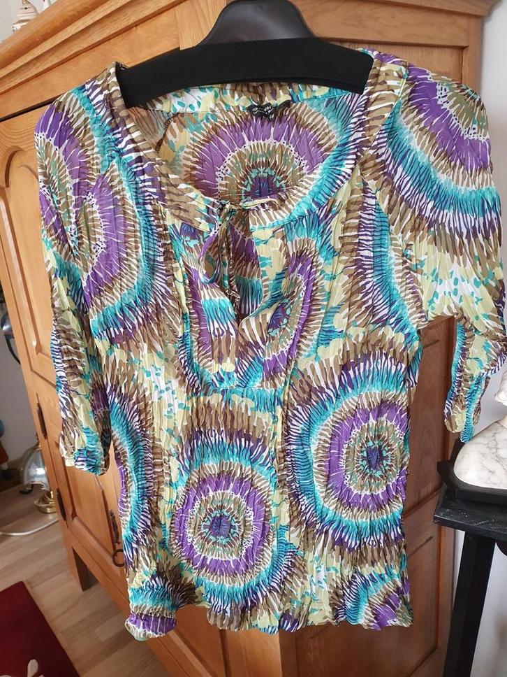 Tunique multicolore.  T 42 44., Kleding | Dames, Topjes, Zo goed als nieuw, Paars, Ophalen