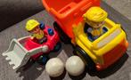 Fisher Price - Little People graafmachine en vrachtwagen, Ophalen, Zo goed als nieuw, Auto of Voertuig, Met geluid