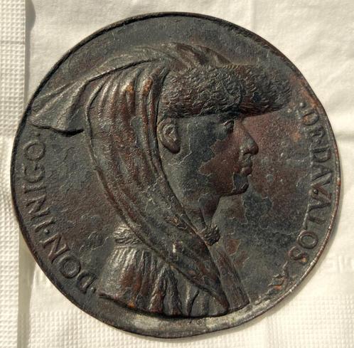 DON INIGO DE DAVALOS bronzen medaille, Postzegels en Munten, Penningen en Medailles, Brons, Ophalen of Verzenden