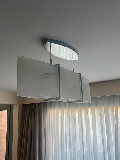 Lampen | Lusters, Huis en Inrichting, Lampen | Hanglampen, Gebruikt, Glas, Ophalen of Verzenden