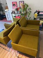 Groene stoelen met chroom stoelpoten, Huis en Inrichting, Ophalen, Gebruikt, Overige kleuren, Vier