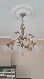 Luster met glazen kapjes, Huis en Inrichting, Lampen | Kroonluchters, Ophalen, Gebruikt