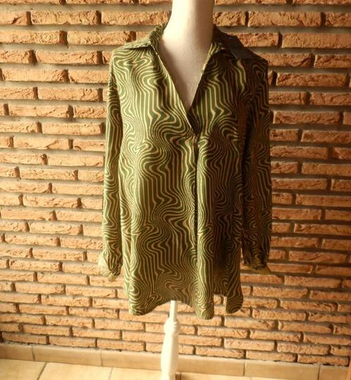 14 - blouse femme t.40 verte beige - made in italy - neuf, Vêtements | Femmes, Blouses & Tuniques, Neuf, Taille 38/40 (M), Vert