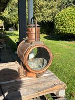 Antieke Duitse treinlocomotief lamp 19de eeuw, Antiek en Kunst, Ophalen, Koper