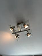 Moderne plafondlamp met 4 spots, Ophalen, Zo goed als nieuw, Metaal of Aluminium, Plafondspot of Wandspot