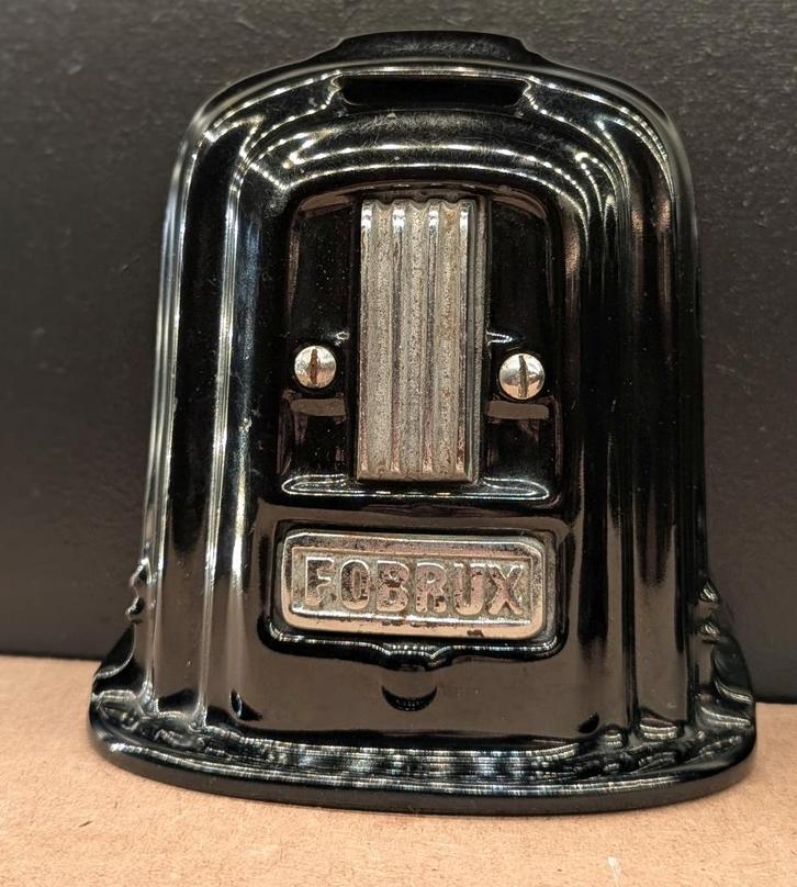 Fobrux kachel spaarpot, Verzamelen, Spaarpotten, Zo goed als nieuw, Object of Gebouw, Metaal of Blik, Ophalen of Verzenden