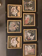Set van 7 kaders met Aziatisch handgemaakt kunstwerken, Enlèvement ou Envoi