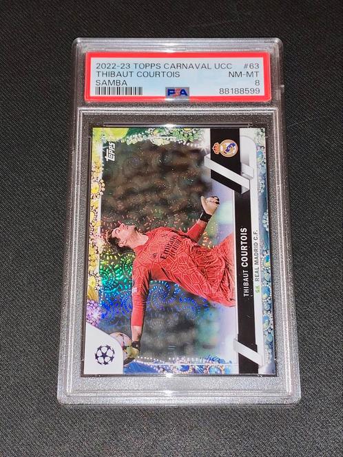 2022-2023 Topps Carnaval UCC Thibaut Courtois 71/75 PSA 8, Hobby & Loisirs créatifs, Autocollants & Images, Comme neuf