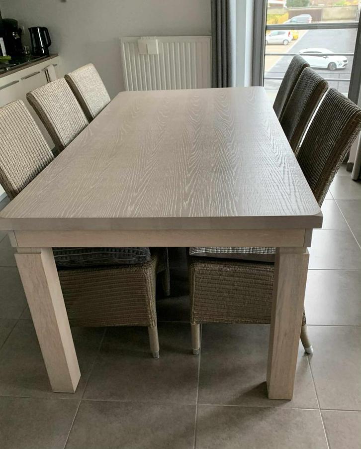 Eettafel met zes stoelen, Huis en Inrichting, Tafels | Eettafels, Zo goed als nieuw, 50 tot 100 cm, 150 tot 200 cm, Vijf personen of meer