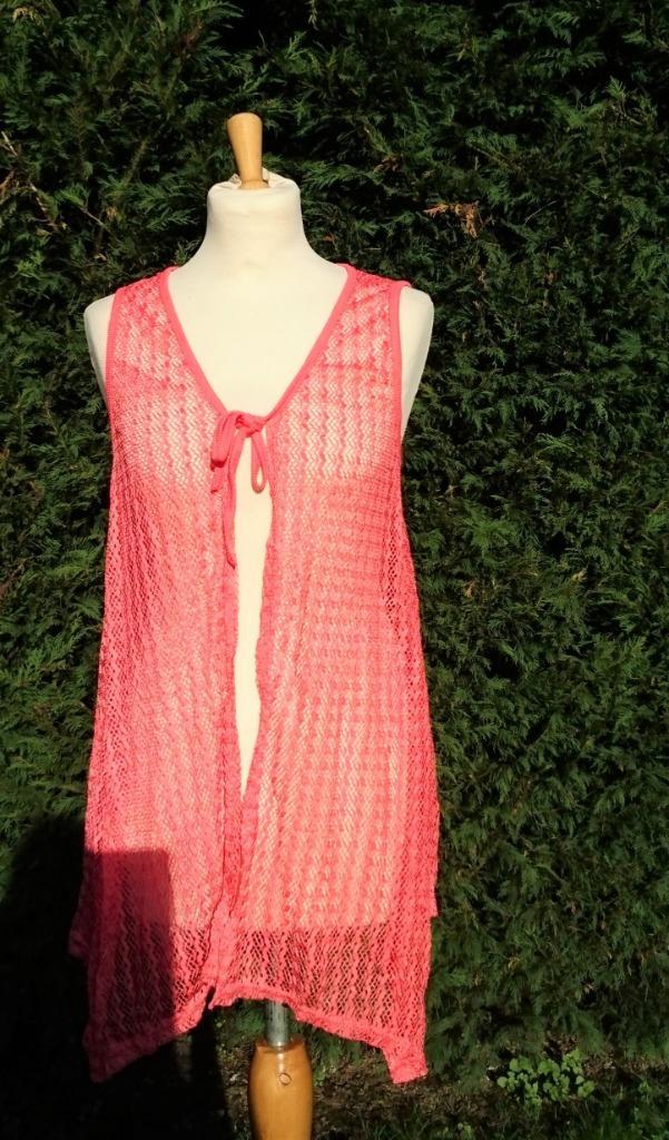 koraal lang vest gilet zonder mouw kleine gaatjes Nieuw TU, Kleding | Dames, Truien en Vesten, Nieuw, Oranje, Ophalen of Verzenden