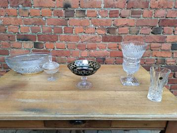 Val Saint Lambert kristal vintage antiek vazen suikerpot beschikbaar voor biedingen