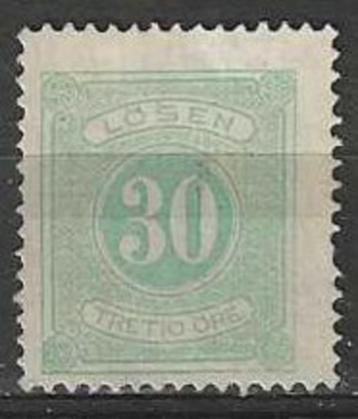 Zweden 1874 - Yvert 8 B TX - Takszegel 30 ore (ZG) beschikbaar voor biedingen