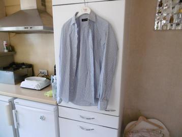 kledij heren hemd "massimo dutti" 38/15 blauwe carreau beschikbaar voor biedingen