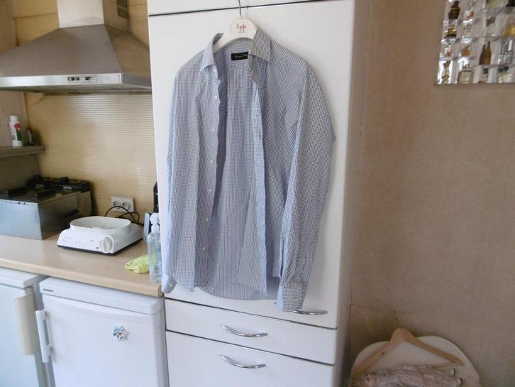 kledij heren hemd "massimo dutti" 38/15 blauwe carreau, Kleding | Heren, Overhemden, Gedragen, Halswijdte 38 (S) of kleiner, Blauw