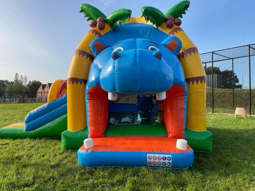 Springkasteel Hippo te huur, Hobby en Vrije tijd, Feestartikelen | Verhuur, Zo goed als nieuw, Ophalen