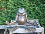 statue d une grenouille zen en bronze pat vert -brun ., Jardin & Terrasse, Statues de jardin, Animal, Autres matériaux, Enlèvement ou Envoi