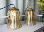 Duo lampes verre cannelé doré, Maison & Meubles, Lampes | Lampes de table, Comme neuf, Vintage, Moins de 50 cm, Envoi