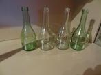 4 glazen flesjes / vazen