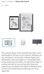 Tekentablet van Wacom Bamboo Slate Large CDS-810, Computers en Software, Ophalen, Zo goed als nieuw