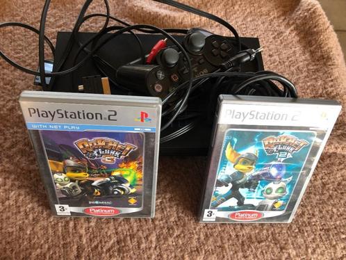 PS2 console, games Ratchet & Clank 2 en 3, geheugenkaart, ka, Games en Spelcomputers, Spelcomputers | Sony PlayStation 2, Zo goed als nieuw