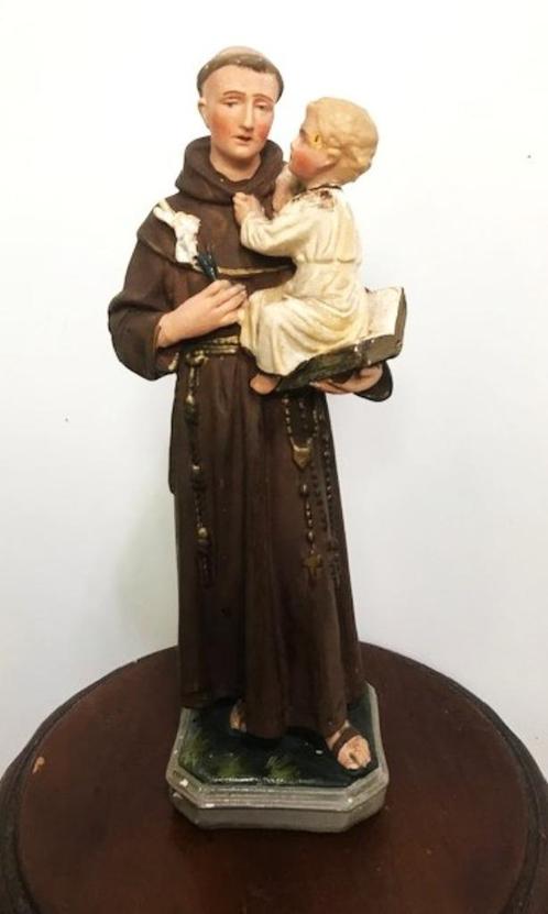 Statue Saint Antoine Religion avec enfant H 30💑😻🐶⛪🙏👌, Antiquités & Art, Antiquités | Objets religieux, Enlèvement ou Envoi
