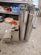 Schouw buizen inox rookgassen met beugels nieuw, Doe-het-zelf en Bouw, Buizen en Afvoer, Ophalen, Nieuw, 4 tot 6 meter, 80 mm of meer