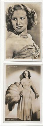 1950' fotokaart josée boré 2x gesigneerd, Ophalen of Verzenden, Zo goed als nieuw, Foto of Kaart, Gesigneerd