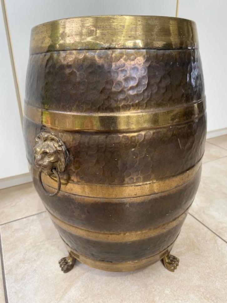 Antieke vintage koper-messing paraplubak, Huis en Inrichting, Woonaccessoires | Paraplubakken, Gebruikt, Overige materialen, Ophalen of Verzenden