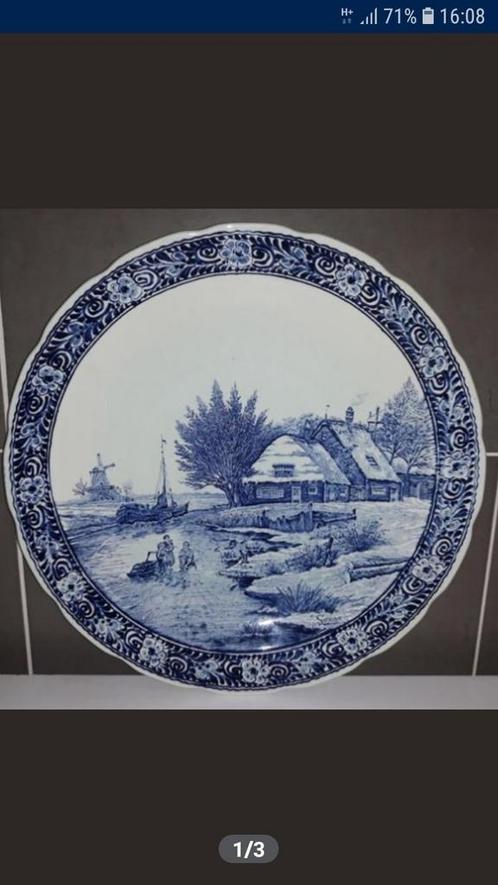 Prachtige Delfts Schotel - Diameter 39cm - Perfecte Conditie, Antiek en Kunst, Antiek | Wandborden en Tegels, Ophalen of Verzenden