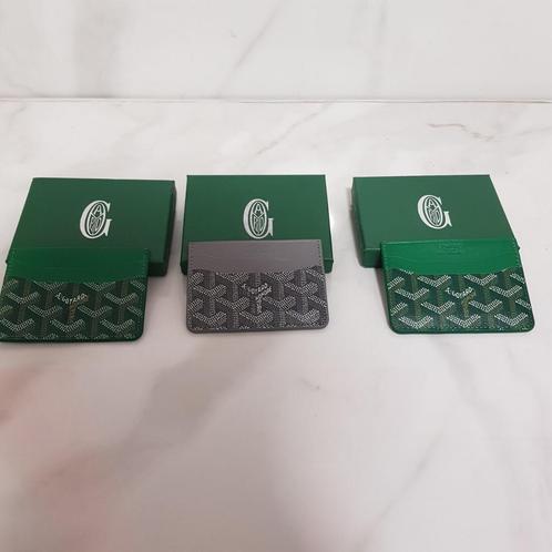 Goyard kaartenhouders, Handtassen en Accessoires, Portemonnees, Zo goed als nieuw, Groen, Leder, Ophalen of Verzenden