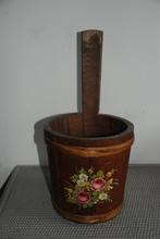 houten vatje met handgeschilderde bloemenmotief, Ophalen