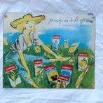 metalen reclamebord voor zaden SANRINVAL ca 1960, Ophalen of Verzenden, Zo goed als nieuw, Reclamebord