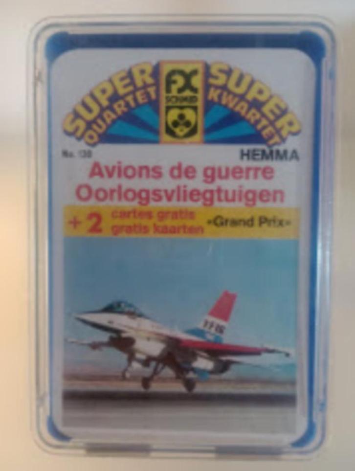 kwartetspel, vintage, Hemma, oorlogsvliegtuigen,coupes, Verzamelen, Speelkaarten, Jokers en Kwartetten, Zo goed als nieuw, Kwartet(ten)