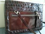 Krokodil lederen hand tas  45 euro, Ophalen, Gebruikt, Bruin, Handtas