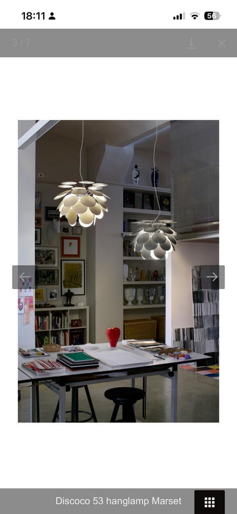 Prijs Verlaagd Marset Discoco 53 cm, Huis en Inrichting, Lampen | Hanglampen, Zo goed als nieuw, 50 tot 75 cm, Kunststof, Ophalen of Verzenden