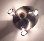 Twee exemplaren van een plafondlamp rond met 3 spots, Ophalen, Zo goed als nieuw, Metaal, Modern